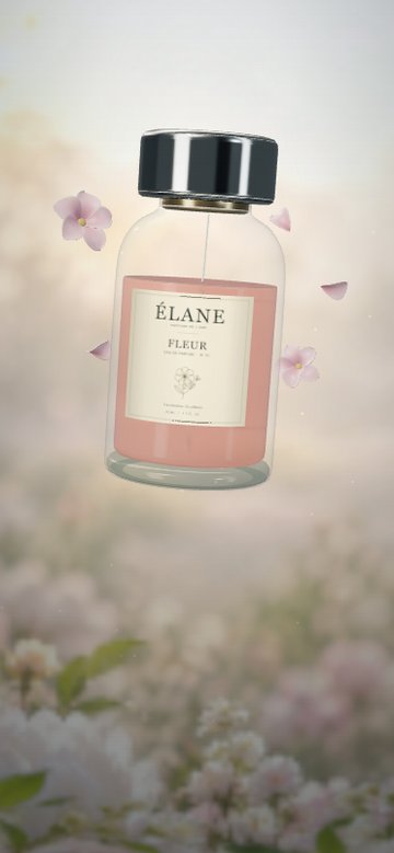 香水のボトルを回して確かめるÉLANEのスマートフォン表示