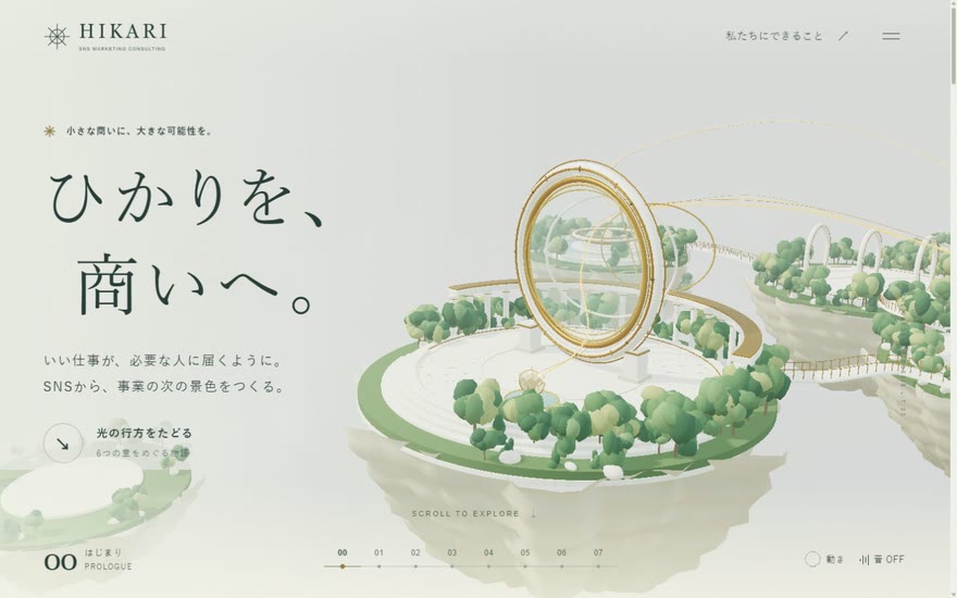 HIKARI 光の庭園のパソコン表示