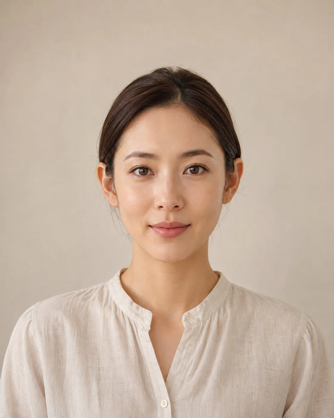 眼鏡の試着を試せる、AI生成の成人モデル