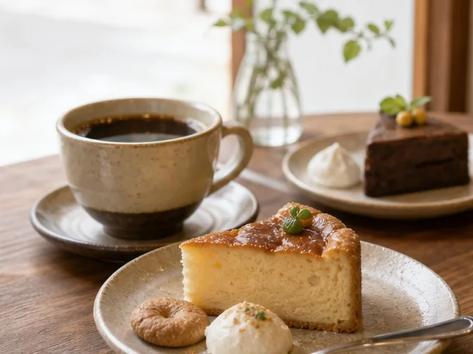 季節のスイーツとコーヒー