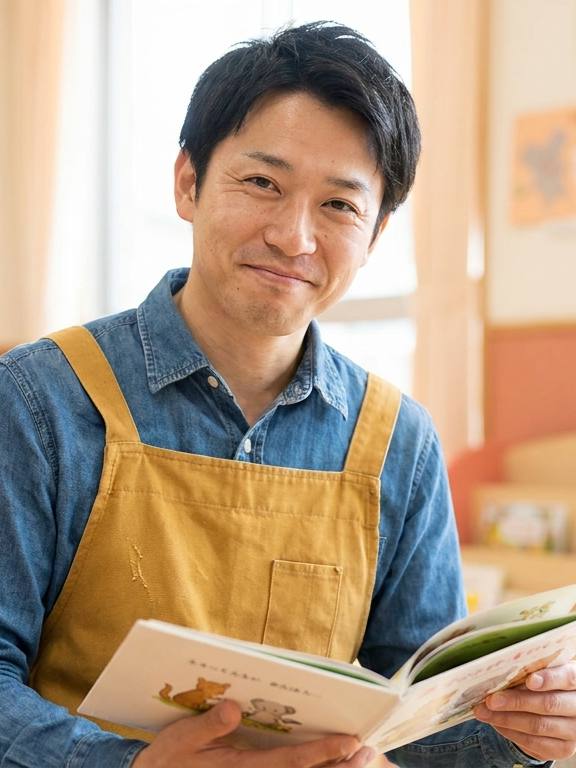 絵本を持った先生