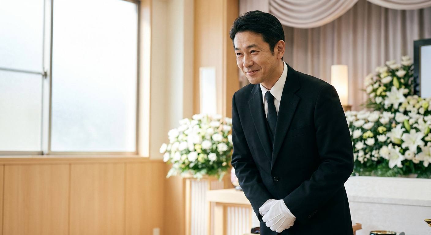 礼服姿の偲音セレモニーの担当者