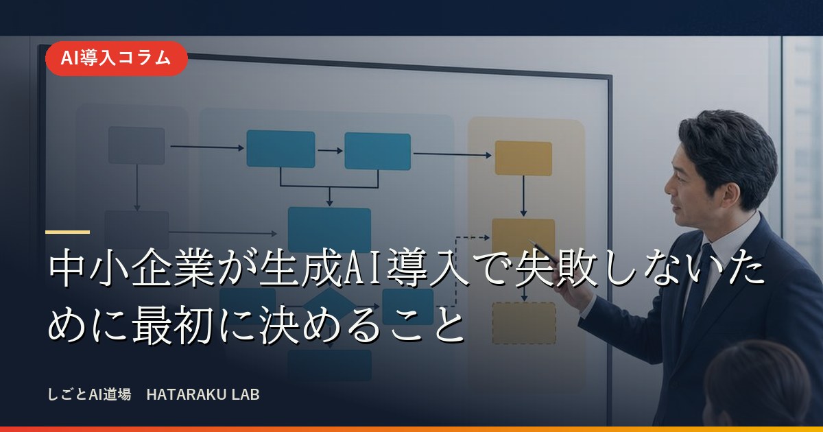 中小企業が生成AI導入で失敗しないために最初に決めること