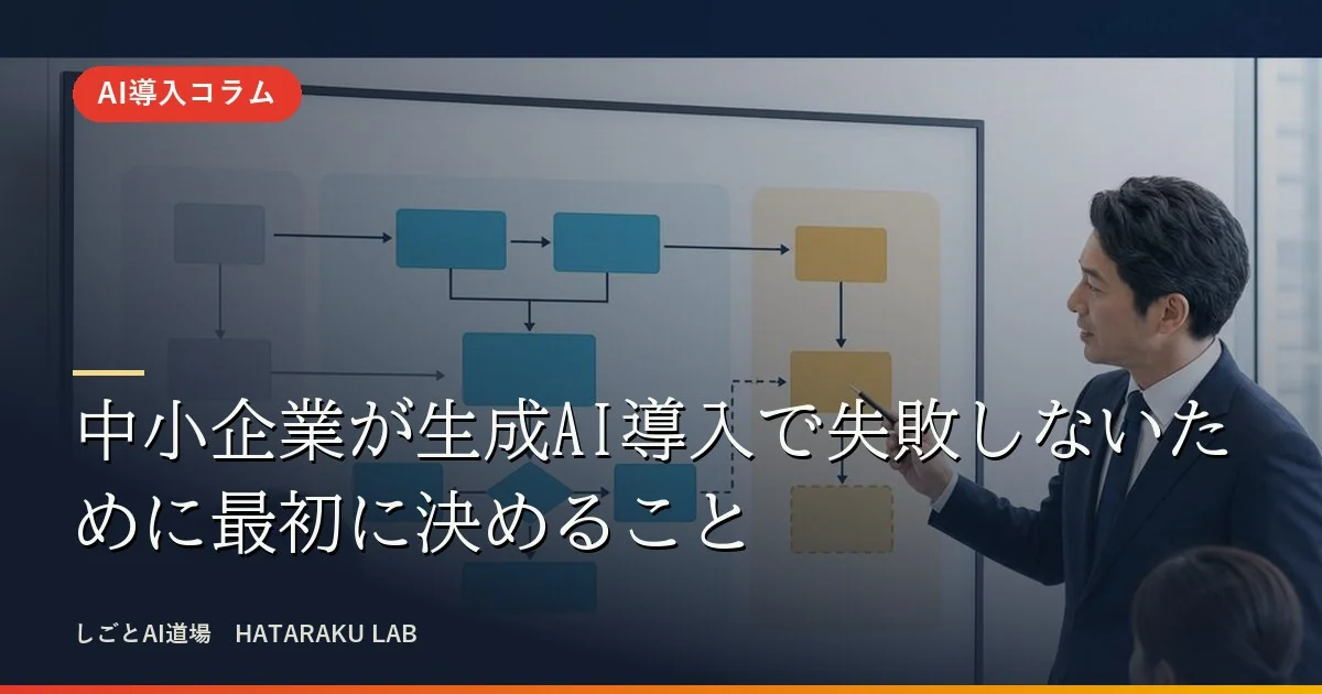 中小企業が生成AI導入で失敗しないために最初に決めること